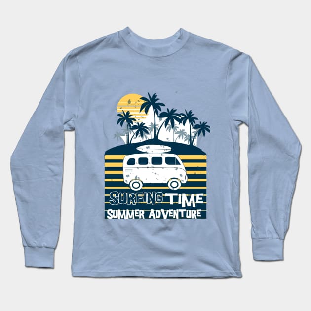 Surfing time Long Sleeve T-Shirt by FunnyHedgehog